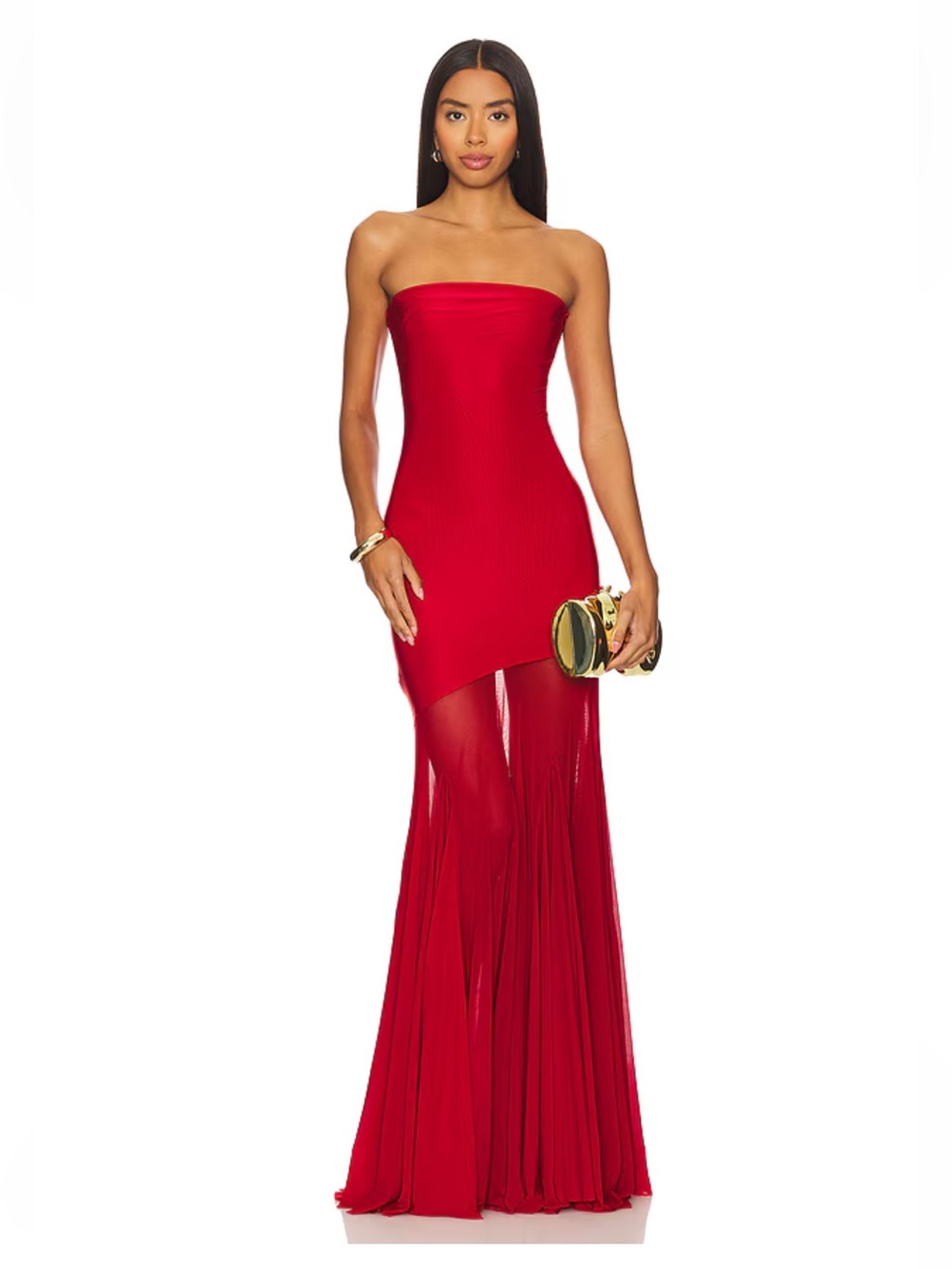 Deme by Gabriella Dahlia Gown Maroon Strapless Red Evening dress Revolve S